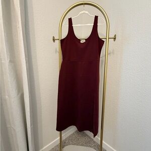 Scoop Neck Midi Dress in Deep Burgundy - never worn